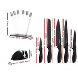 7-Piece Kitchen Knife Set with Sharpener, Stainless Steel Non-Stick Blades