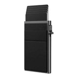 Ultra-Slim Pop-Up Card Holder Wallet with RFID Blocking, Black Wallet and Black Card Holder