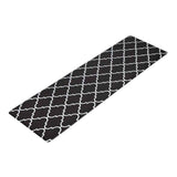 Non-Slip PVC Kitchen Floor Runner 50 x 160 cm, Waterproof Rug, Black Moroccan Trellis