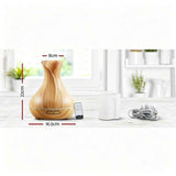 Light Wood Aroma Diffuser 400 ml, Ultrasonic Aromatherapy Humidifier