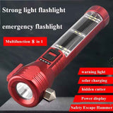 Rechargeable Safety Flashlight, Waterproof Emergency Torch with USB Charging, High-Lumen, Red