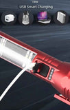 Rechargeable Safety Flashlight, Waterproof Emergency Torch with USB Charging, High-Lumen, Red