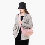 Large Nylon Crossbody Hobo Bag for Women, Lightweight Water-Resistant Shoulder Bag, Beige