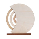 Rustic Wooden Perpetual Calendar, Moon Shape Desk and Home Decor, 20 x 18 cm