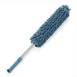 Telescopic Microfibre Cleaning Duster, Washable Static Dust Sweeper for High-Reach Cleaning, Navy Blue