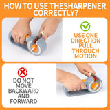 6-in-1 Rotary Knife Sharpener, Adjustable Multi-Function Sharpener for Kitchen Knives and Scissors, Gray