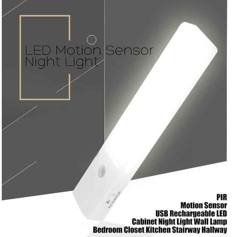 EL608 Rechargeable LED Night Light, Infrared Motion Sensor Wall Lamp, Cool White