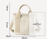 Small Canvas Tote Crossbody Bag with Adjustable Strap, Fits 9.7 Inch Tablet, Navy Blue