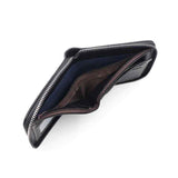 Men's PU Leather Wallet with Zipper and Horse Embossed Design, Multi-Card Bifold Wallet, Grey