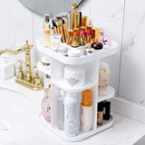 360 Rotating Makeup Organizer, Large Capacity Cosmetic Storage for Bedroom and Bathroom, White