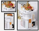 360 Rotating Makeup Organizer, Large Capacity Cosmetic Storage for Bedroom and Bathroom, White