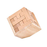 Wooden Brain Teaser Puzzle, 3D Cube Block Puzzle for Adults, 2.75 Inches