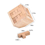 Wooden Brain Teaser Puzzle, 3D Cube Block Puzzle for Adults, 2.75 Inches