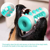 Tough Dog Chew Toy for Aggressive Chewers, Rubber Squeaky Toothbrush Toy, Green