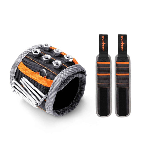 2 Pack Magnetic Wristbands, Tool Holder Strap for Screws, Bolts and Nails