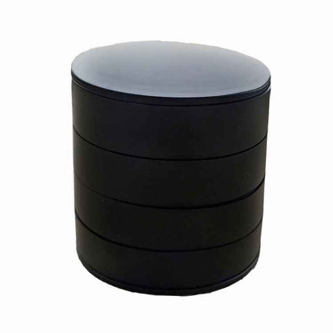 2 Pack Rotating Jewellery Storage Boxes, 4-Layer Dustproof Organizer Cases, Black Nordic Style