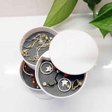2 Pack Rotating Jewellery Storage Boxes, 4-Layer Dustproof Organizer Cases, Black Nordic Style