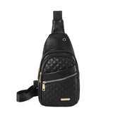 Women's Quilted Sling Bag, Stylish Crossbody Shoulder Backpack, Black