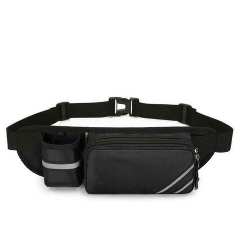 Water-Resistant Running Waist Pack with Bottle Holder, Adjustable Fitness Belt