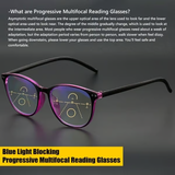 Progressive Multifocal Reading Glasses Blue Light Blocking Computer Glasses Black-Red Strength 3.0