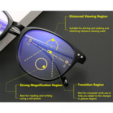 Progressive Multifocal Reading Glasses Blue Light Blocking Computer Glasses Black-Red Strength 3.5