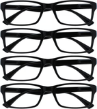 Black Reading Glasses 4-pack Value Designer Style Men Women(+3.50)