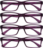 Purple Reading Glasses 4-pack Value Designer Style Men Women(+4.00)
