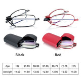 Foldable reading glasses,  compact  for men and women（Black 250）