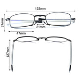 Foldable reading glasses,  compact  for men and women（Black 250）