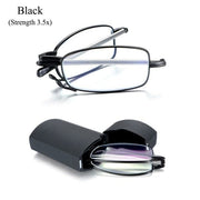 Foldable reading glasses,  compact  for men and women（Black 350）
