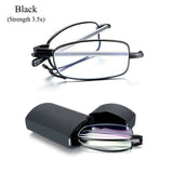 Foldable reading glasses,  compact  for men and women（Black 350）