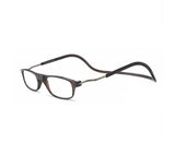 Smart Reading Glasses with Magnet Brown +1