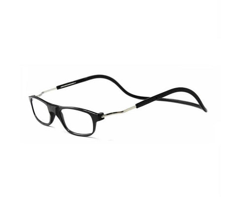 Smart Reading Glasses with Magnet Black +4