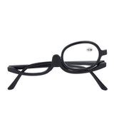 Magnifying Makeup Glasses with Folding Eye, Solid Color Makeup Glasses, black (+1.00)