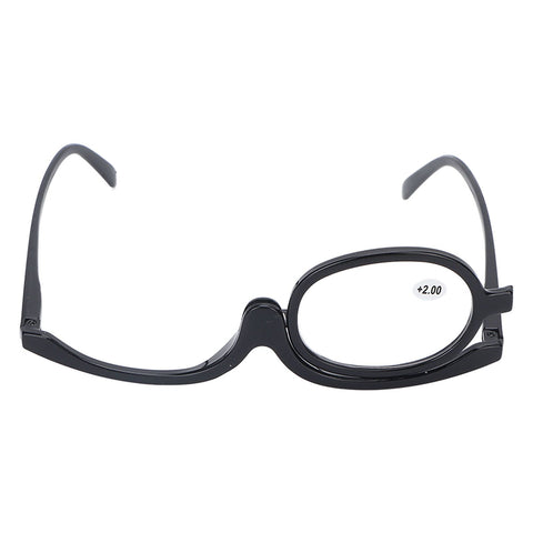 Magnifying Makeup Glasses with Folding Eye, Solid Color Makeup Glasses, black (+2.50)