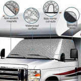 Camper Van Windshield Cover Compatible with C 1997-2022 4 Layer Thickened Camper Van Windshield Cover Snow Protection - WELLNGS
