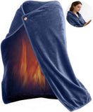 USB Rechargeable Heated Blanket Soft Flannel Blue, 100 x 70 cm In Australia - Darrahopens