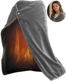USB Rechargeable Heated Blanket Soft Flannel Grey, 100 x 70 cm In Australia - Darrahopens