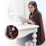 USB Rechargeable Heated Blanket Soft Flannel Brown, 100 x 70 cm In Australia - Darrahopens