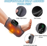 Foot Massager with Heat and Vibration Cordless Rechargeable Compression Wrap Grey In Australia - Darrahopens