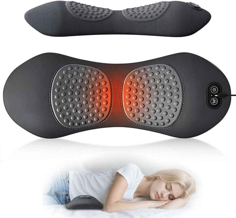 Lumbar Cushion 3 in 1 Massage and Heating Support USB Dark Gray In Australia - Darrahopens
