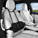 Car Lumbar Support Cushion Height Adjustable with Straps Black, 40 x 19 x 8 cm