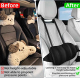 Car Lumbar Support Cushion Height Adjustable with Straps Black, 40 x 19 x 8 cm
