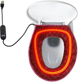USB Heated Toilet Seat 5 Level Heating with Timer Burgundy