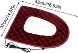 USB Heated Toilet Seat 5 Level Heating with Timer Burgundy