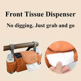 Universal Stroller Storage Bag with Cup Holder and Tissue Pocket Brown In Australia - Darrahopens