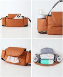 Universal Stroller Storage Bag with Cup Holder and Tissue Pocket Brown In Australia - Darrahopens
