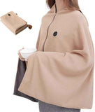 USB Heated Hooded Scarf with Zipper 3 Temperature Settings Apricot, 150 x 80 cm In Australia - Darrahopens