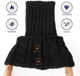 3 Pair Knitted Leg Warmers Button Cable Knit Black Beige White In Australia - Darrahopens