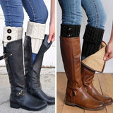 3 Pair Knitted Leg Warmers Button Cable Knit Black Beige White In Australia - Darrahopens